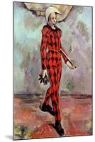 Harlequin, 1890-Paul Cézanne-Mounted Giclee Print