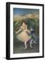 Harlequin and Colombine. Around 1895. Oil on wood.-Edgar Degas-Framed Giclee Print