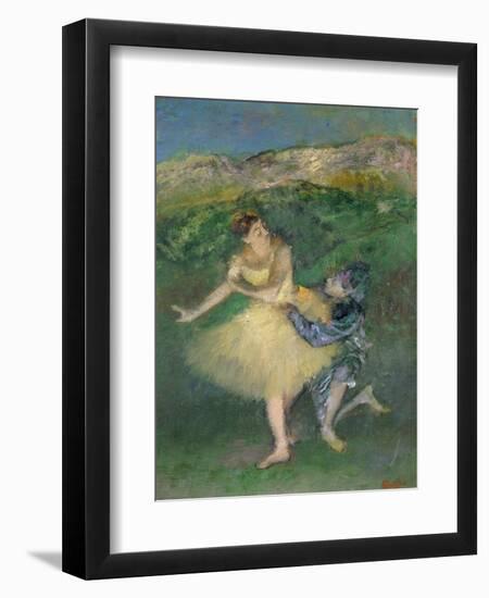 Harlequin and Colombine, circa 1886-1890-Edgar Degas-Framed Premium Giclee Print