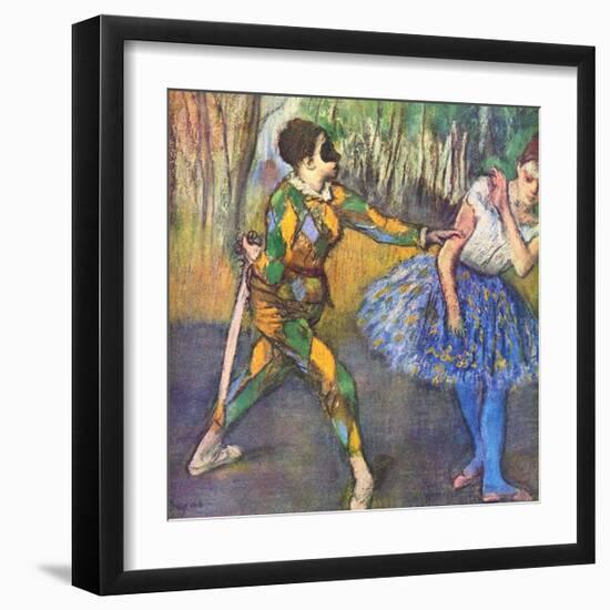 Harlequin and Colombine-Edgar Degas-Framed Art Print