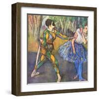 Harlequin and Colombine-Edgar Degas-Framed Art Print