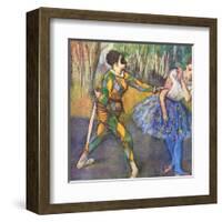 Harlequin and Colombine-Edgar Degas-Framed Art Print