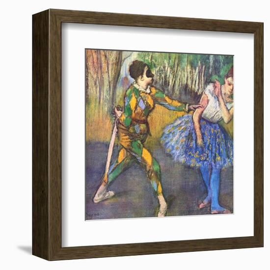 Harlequin and Colombine-Edgar Degas-Framed Art Print