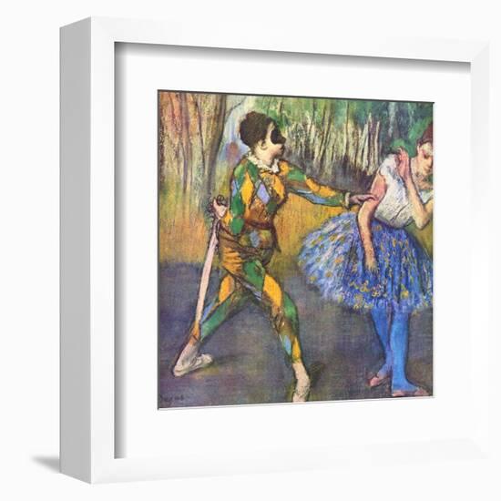 Harlequin and Colombine-Edgar Degas-Framed Art Print