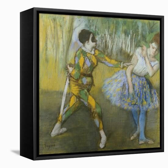 Harlequin and Columbine-Edgar Degas-Framed Stretched Canvas