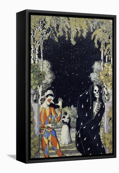 Harlequin and Death, 1907-Konstantin Andreyevich Somov-Framed Stretched Canvas