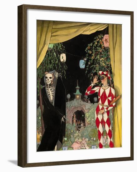 Harlequin and Death, 1918-Konstantin Andreyevich Somov-Framed Giclee Print