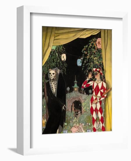 Harlequin and Death, 1918-Konstantin Andreyevich Somov-Framed Giclee Print