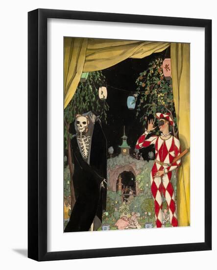 Harlequin and Death, 1918-Konstantin Andreyevich Somov-Framed Giclee Print