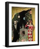 Harlequin and Death, 1918-Konstantin Andreyevich Somov-Framed Giclee Print