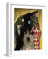 Harlequin and Death, 1918-Konstantin Andreyevich Somov-Framed Giclee Print