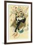 Harlequin and Pierrot with Confetti-null-Framed Art Print