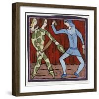 Harlequin and Scaramouche (Commedia Dell'Arte)-Leslie Xuereb-Framed Giclee Print