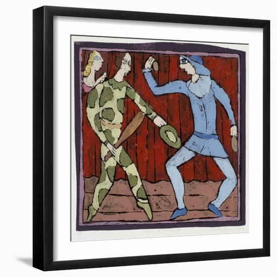 Harlequin and Scaramouche (Commedia Dell'Arte)-Leslie Xuereb-Framed Giclee Print