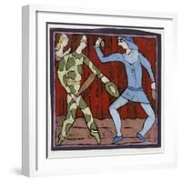 Harlequin and Scaramouche (Commedia Dell'Arte)-Leslie Xuereb-Framed Giclee Print