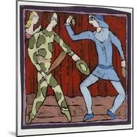 Harlequin and Scaramouche (Commedia Dell'Arte)-Leslie Xuereb-Mounted Giclee Print