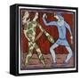 Harlequin and Scaramouche (Commedia Dell'Arte)-Leslie Xuereb-Framed Stretched Canvas