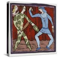Harlequin and Scaramouche (Commedia Dell'Arte)-Leslie Xuereb-Stretched Canvas