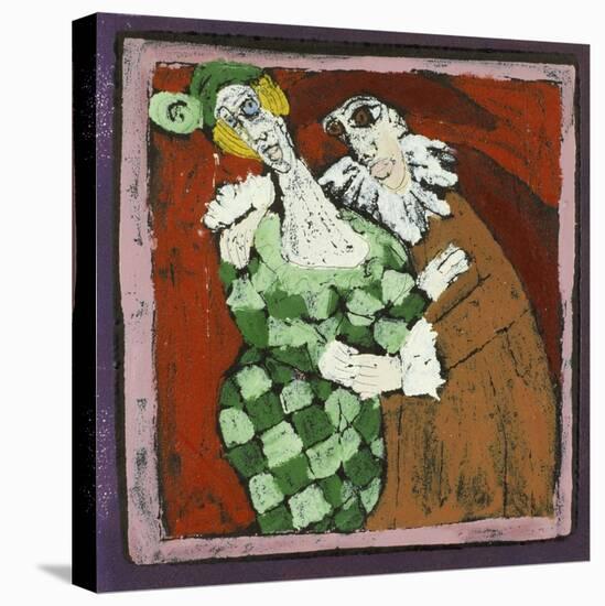 Harlequin and the Doctor (Commedia Dell'Arte)-Leslie Xuereb-Stretched Canvas