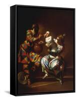 Harlequin as a Father-Giovanni Domenico Ferretti-Framed Stretched Canvas