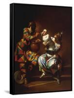 Harlequin as a Father-Giovanni Domenico Ferretti-Framed Stretched Canvas