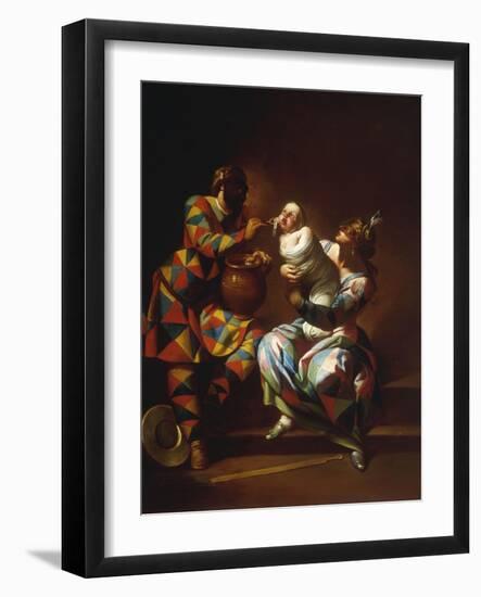 Harlequin as a Father-Giovanni Domenico Ferretti-Framed Giclee Print