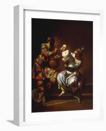 Harlequin as a Father-Giovanni Domenico Ferretti-Framed Giclee Print