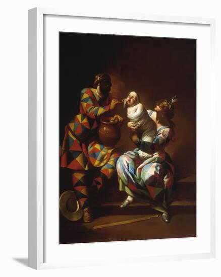 Harlequin as a Father-Giovanni Domenico Ferretti-Framed Giclee Print