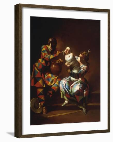 Harlequin as a Father-Giovanni Domenico Ferretti-Framed Giclee Print