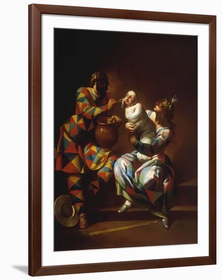 Harlequin as a Father-Giovanni Domenico Ferretti-Framed Giclee Print