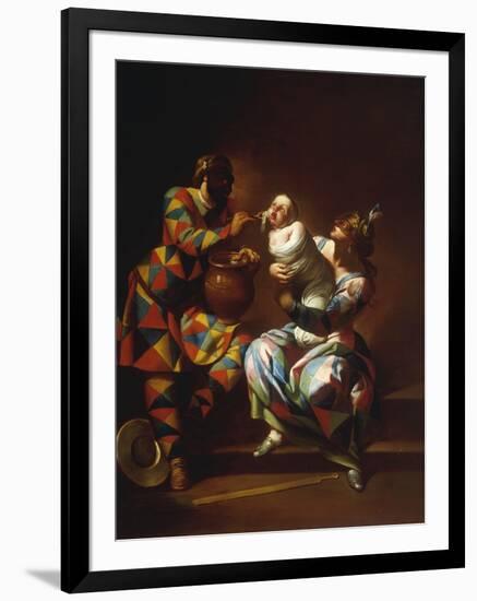 Harlequin as a Father-Giovanni Domenico Ferretti-Framed Giclee Print