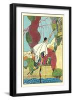 Harlequin at Balcony-null-Framed Art Print