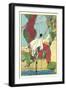 Harlequin at Balcony-null-Framed Art Print