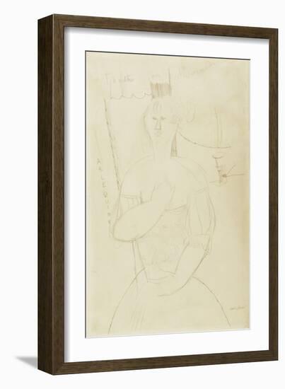 Harlequin, C.1915-Amedeo Modigliani-Framed Giclee Print