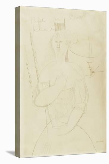 Harlequin, C.1915-Amedeo Modigliani-Stretched Canvas