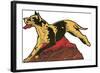 Harlequin Great Dane-null-Framed Art Print