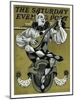 "Harlequin Mandolin Player," Saturday Evening Post Cover, April 4, 1931-Elbert Mcgran Jackson-Mounted Giclee Print