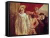 Harlequin, Pierrot and Scapin, Actors from the Commedia dell'Arte-Jean Antoine Watteau-Framed Stretched Canvas