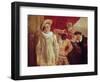 Harlequin, Pierrot and Scapin, Actors from the Commedia dell'Arte-Jean Antoine Watteau-Framed Giclee Print