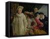 Harlequin, Pierrot and Scapin-Jean Antoine Watteau-Framed Stretched Canvas