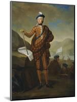 Harlequin Portrait of Prince Charles Edward Stewart (1720-1788), in Red Tartan Coat, Breeches-E. Gill-Mounted Giclee Print