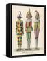 Harlequin Pulcinello, Punch, and Bobeche, Clown-null-Framed Stretched Canvas