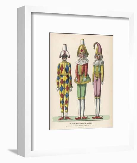 Harlequin Pulcinello, Punch, and Bobeche, Clown-null-Framed Photographic Print