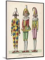 Harlequin Pulcinello, Punch, and Bobeche, Clown-null-Mounted Photographic Print