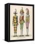 Harlequin Pulcinello, Punch, and Bobeche, Clown-null-Framed Stretched Canvas