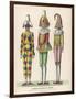 Harlequin Pulcinello, Punch, and Bobeche, Clown-null-Framed Photographic Print