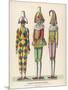 Harlequin Pulcinello, Punch, and Bobeche, Clown-null-Mounted Photographic Print