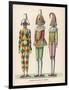 Harlequin Pulcinello, Punch, and Bobeche, Clown-null-Framed Photographic Print