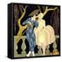 Harlequin's Kiss (W/C on Paper)-Georges Barbier-Framed Stretched Canvas