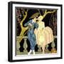 Harlequin's Kiss (W/C on Paper)-Georges Barbier-Framed Giclee Print